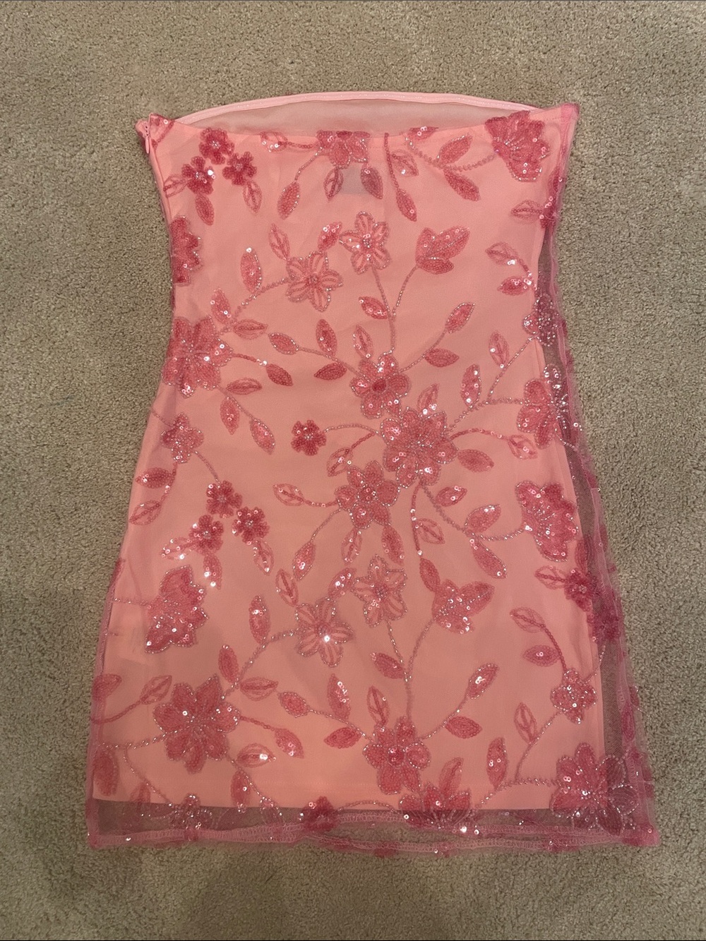Peppermayo pink sequin short homecoming dress, size S - Picture 3 of 7